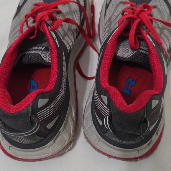 Hoka Red and Gray Running Shoes 10